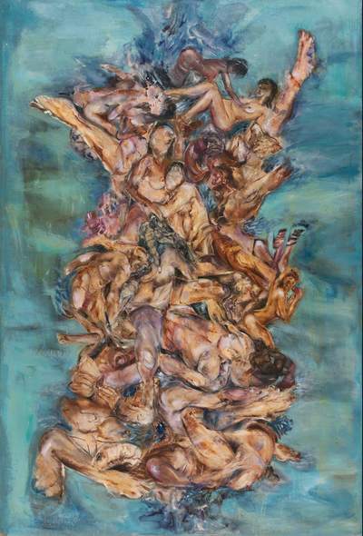 Ingrid Grillmayr - Evolution - 2017, oil on canvas 140 x 207 cm