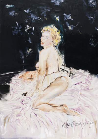 Ingrid Grillmayr - Sneak a peek - 2012, oil on canvas 150 x 200 cm