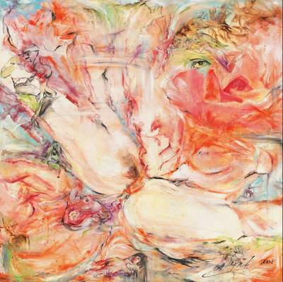 Ingrid Grillmayr - Rosewood - 2008, oil on canvas 100 x 100 cm