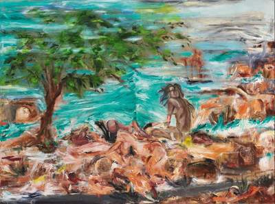 Ingrid Grillmayr - Beauty on the rocks - 2010, oil on canvas 200 x 150 cm
