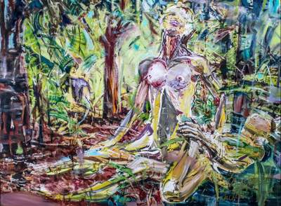 Ingrid Grillmayr - Trouble in the jungle - 2018, oil on linen 70 x 100 cm